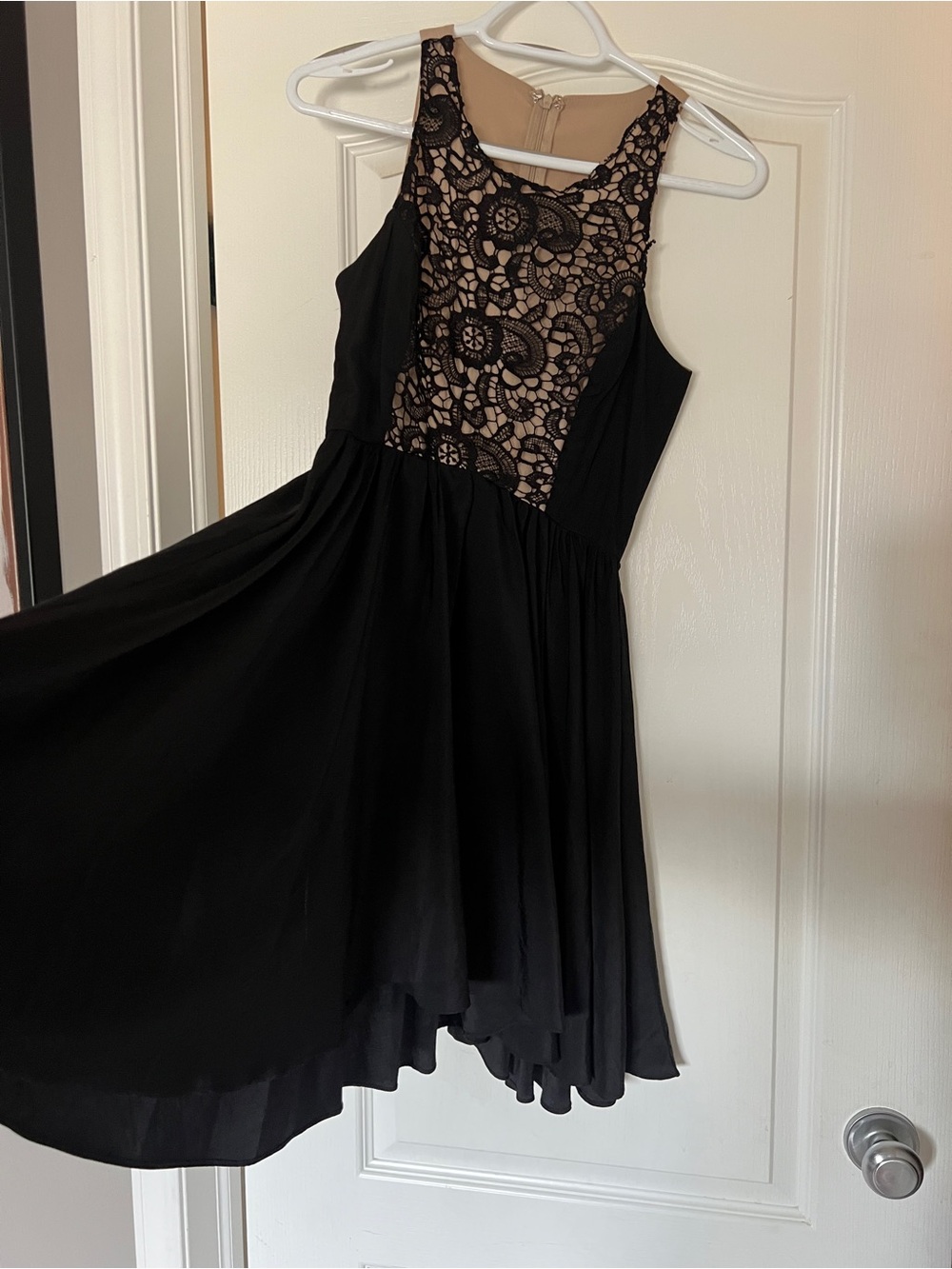 Black lace illusion fit&flare dress | XS | cocktail dress - Picture 2 of 3